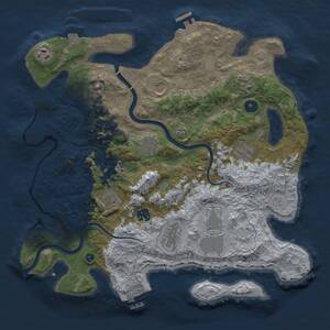 Thumbnail Rust Map: Procedural Map, Size: 3800, Seed: 264297699, 16 Monuments