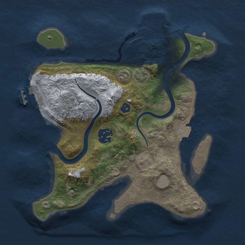 Rust Map: Procedural Map, Size: 2500, Seed: 1012814499, 6 Monuments