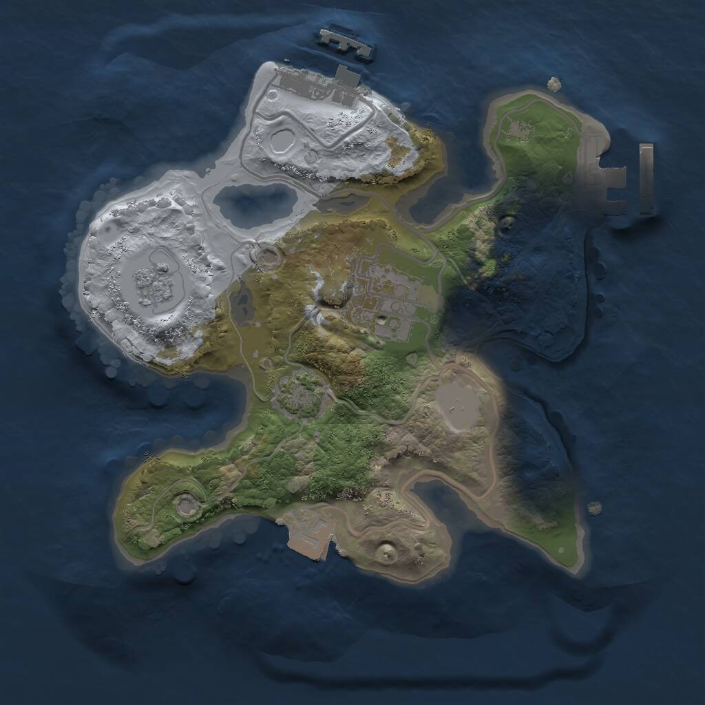 Rust Map: Procedural Map, Size: 2000, Seed: 2020468297, 6 Monuments