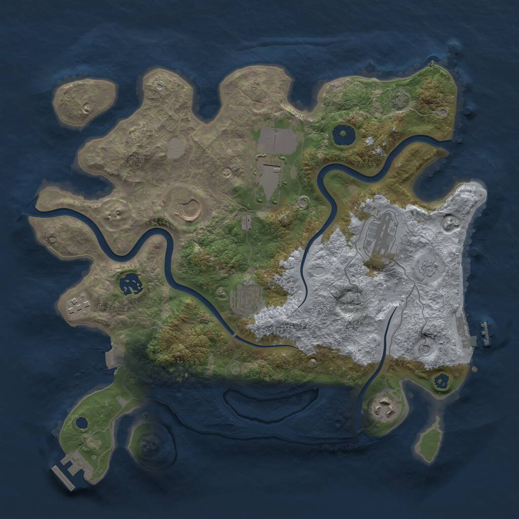 Rust Map: Procedural Map, Size: 3500, Seed: 1471685751, 13 Monuments