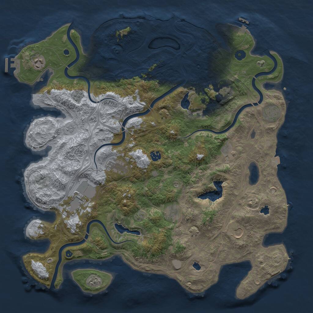 Rust Map: Procedural Map, Size: 4500, Seed: 196684742, 16 Monuments