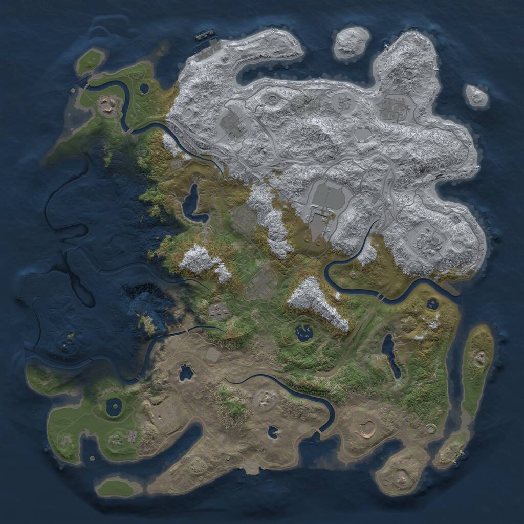 Rust Map: Procedural Map, Size: 4500, Seed: 456479, 17 Monuments