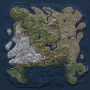 Thumbnail Rust Map: Procedural Map, Size: 4500, Seed: 456489, 17 Monuments
