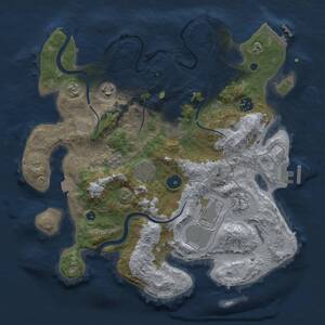 Thumbnail Rust Map: Procedural Map, Size: 3500, Seed: 2140199968, 13 Monuments