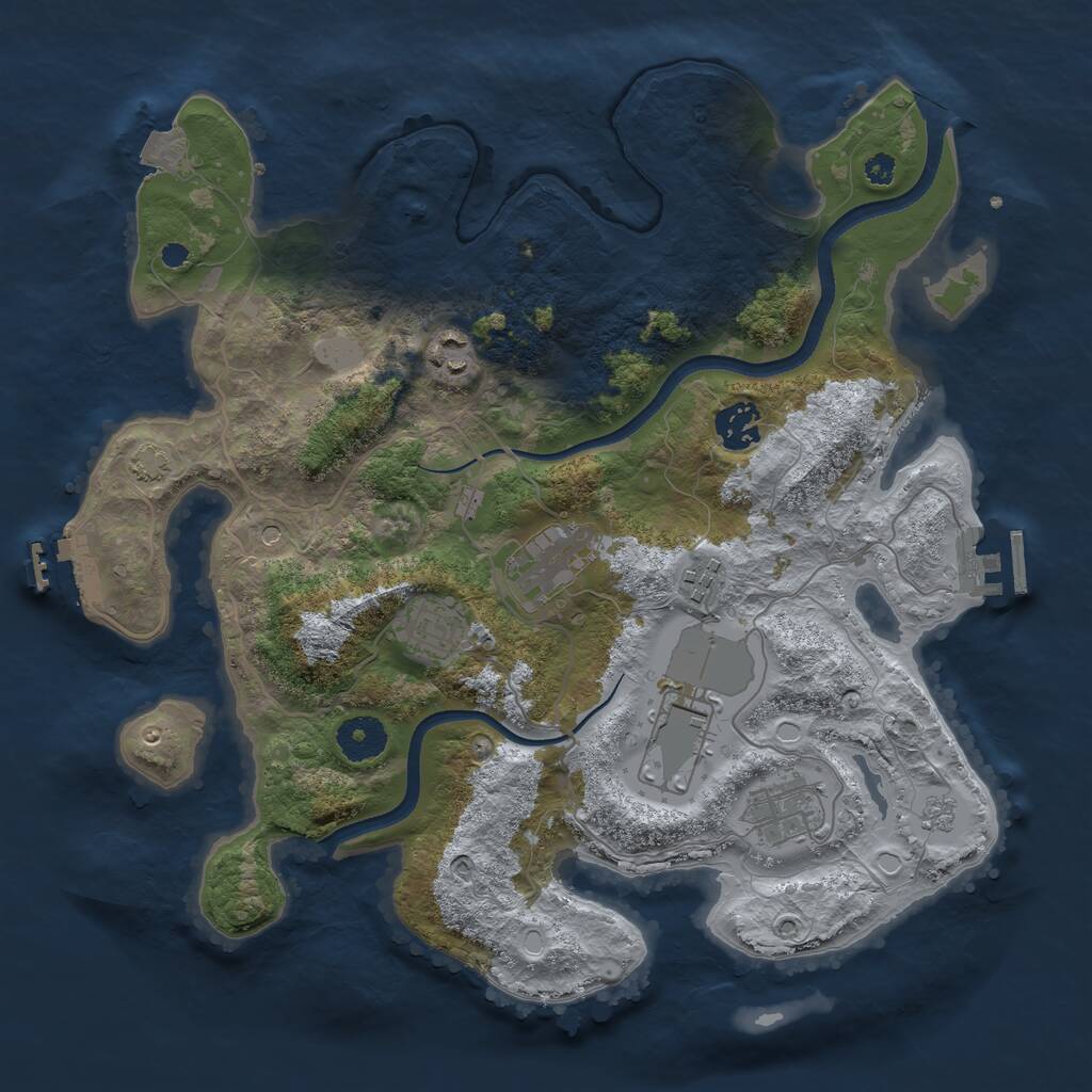 Rust Map: Procedural Map, Size: 3500, Seed: 2140199968, 13 Monuments