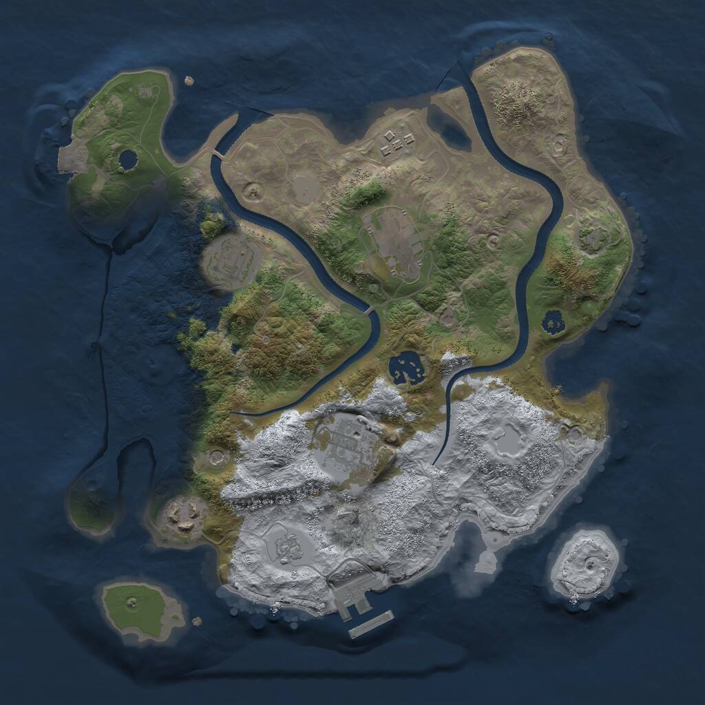 Rust Map: Procedural Map, Size: 3000, Seed: 905298800, 11 Monuments