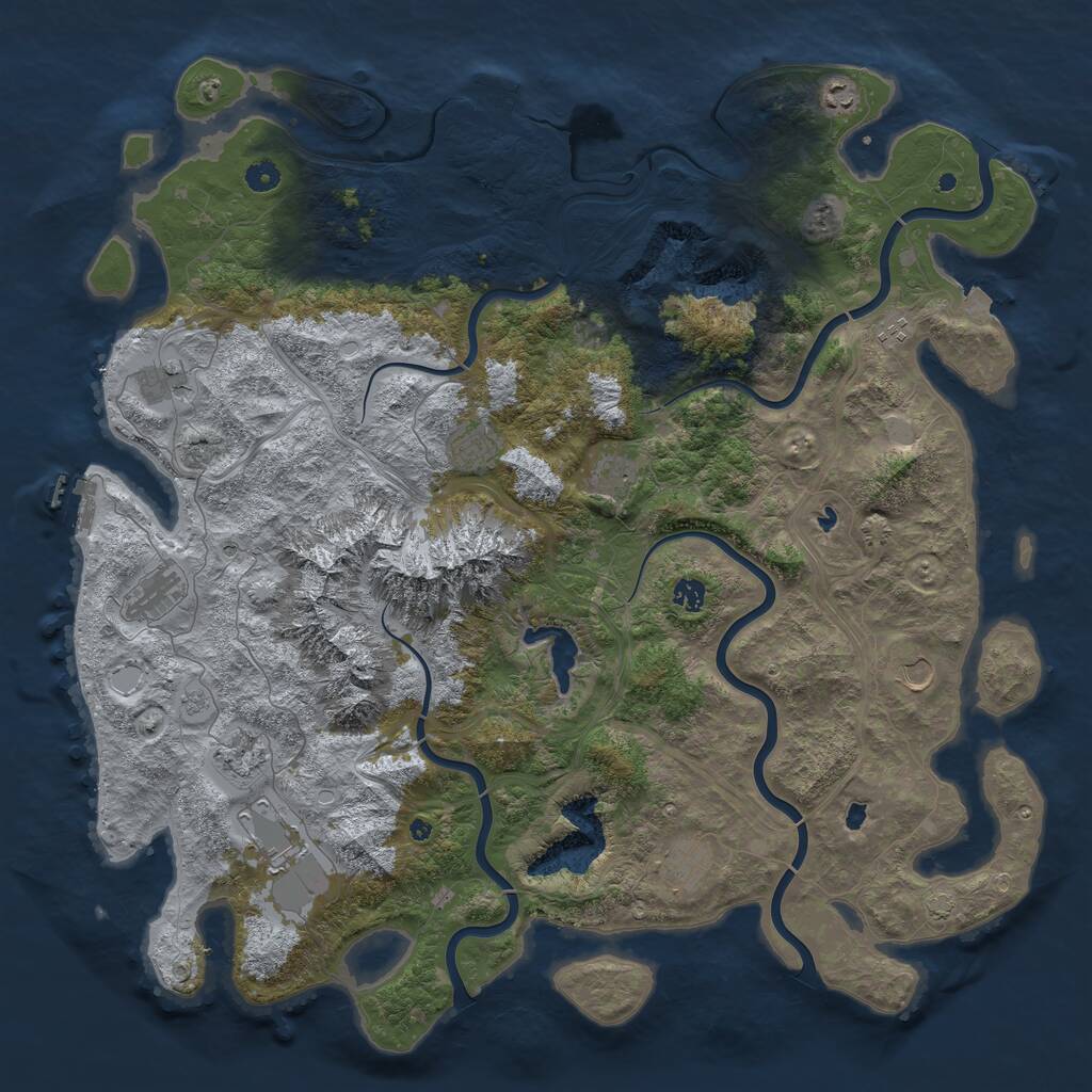Rust Map: Procedural Map, Size: 5000, Seed: 599426639, 17 Monuments