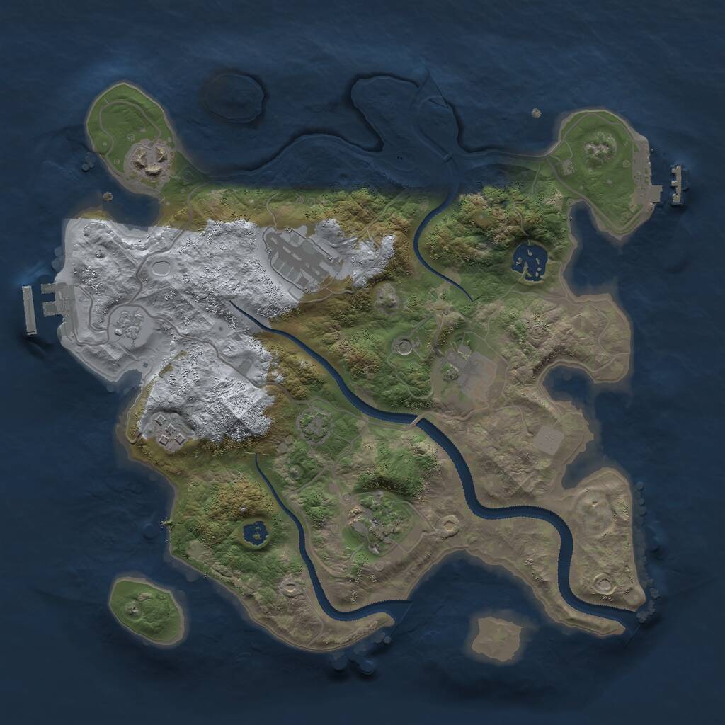 Rust Map: Procedural Map, Size: 3000, Seed: 1878081994, 12 Monuments