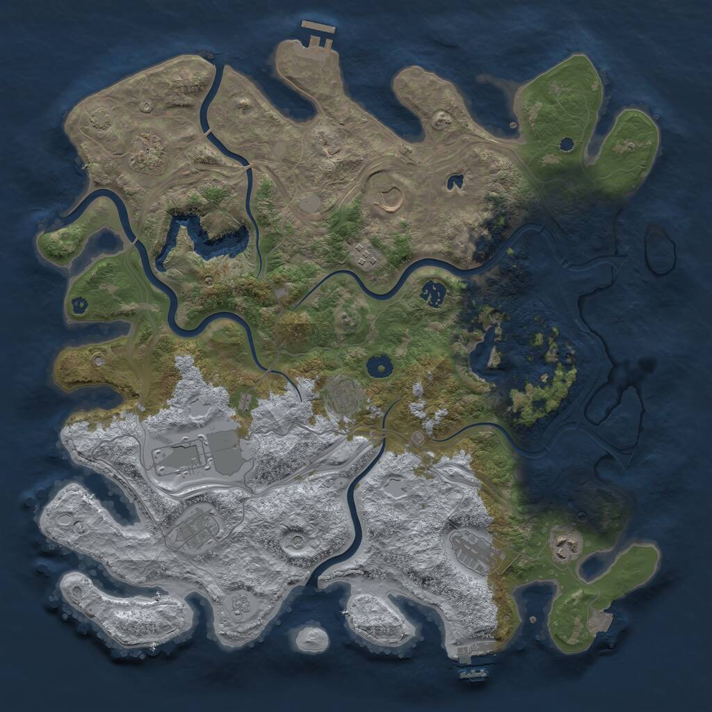 Rust Map: Procedural Map, Size: 4250, Seed: 1199960848, 15 Monuments