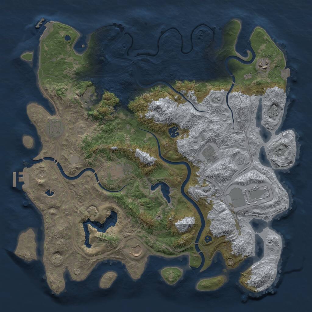 Rust Map: Procedural Map, Size: 4250, Seed: 29763450, 15 Monuments
