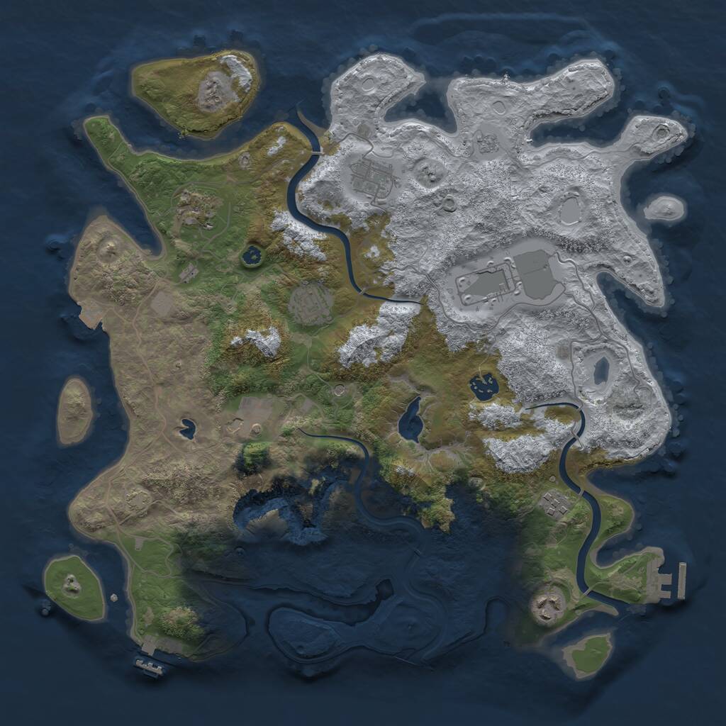 Rust Map: Procedural Map, Size: 4000, Seed: 2141611376, 14 Monuments
