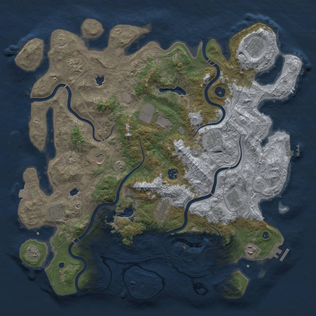Rust Map: Procedural Map, Size: 4500, Seed: 954014150, 17 Monuments