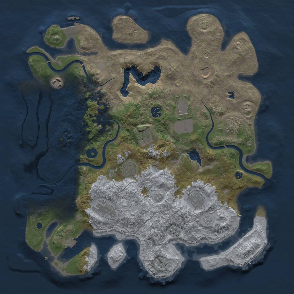 Rust Map: Procedural Map, Size: 4000, Seed: 562732415, 16 Monuments