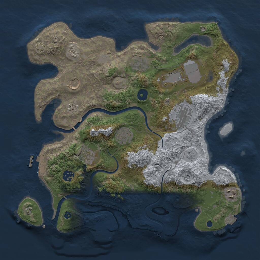 Rust Map: Procedural Map, Size: 3500, Seed: 3144, 15 Monuments