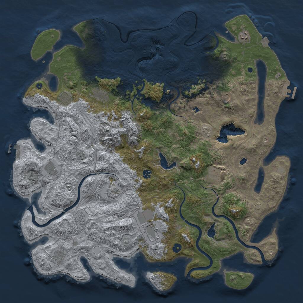 Rust Map: Procedural Map, Size: 5000, Seed: 7501918, 17 Monuments