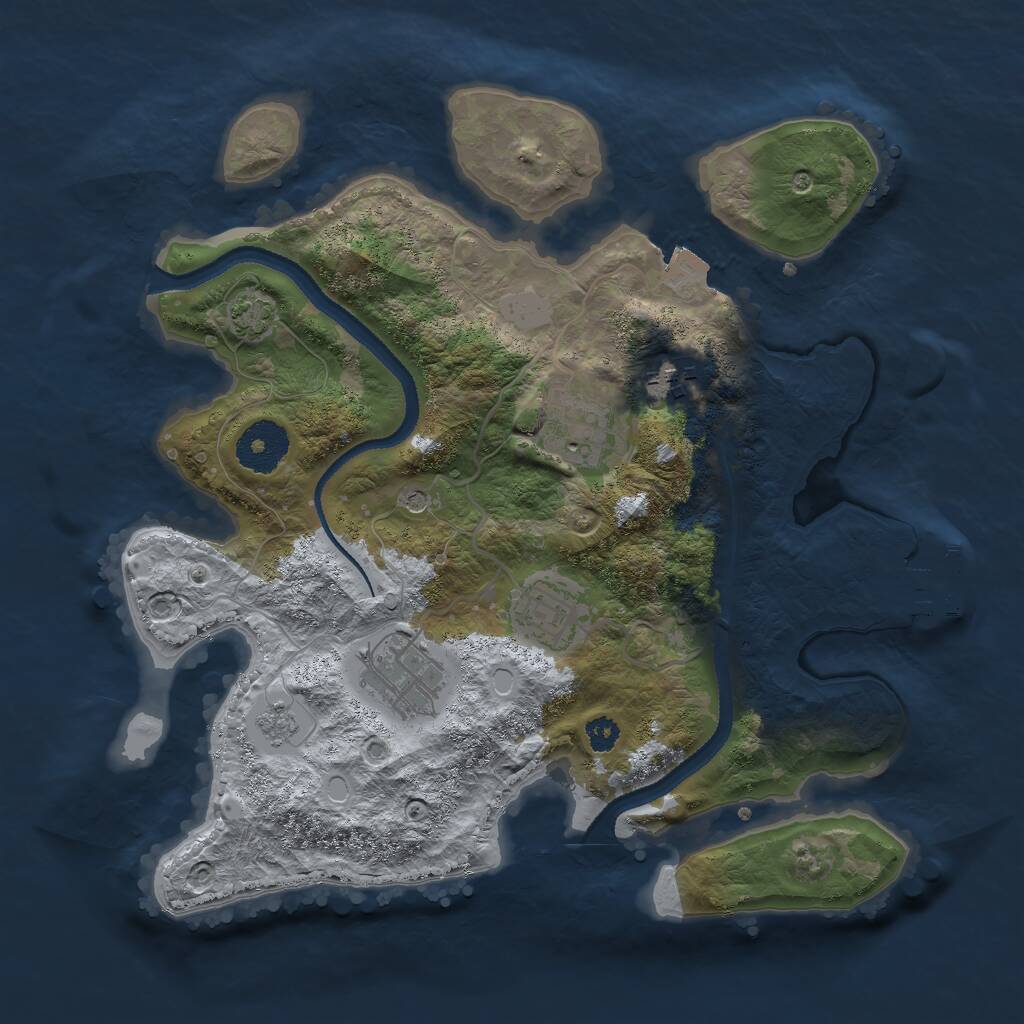 Rust Map: Procedural Map, Size: 3000, Seed: 1827404691, 9 Monuments