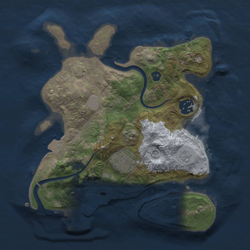 Rust Map: Procedural Map, Size: 2500, Seed: 89258, 7 Monuments