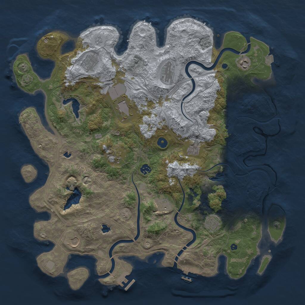 Rust Map: Procedural Map, Size: 4500, Seed: 2021259881, 17 Monuments