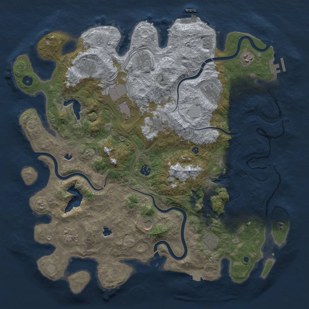 Rust Map: Procedural Map, Size: 4500, Seed: 2021259881, 17 Monuments