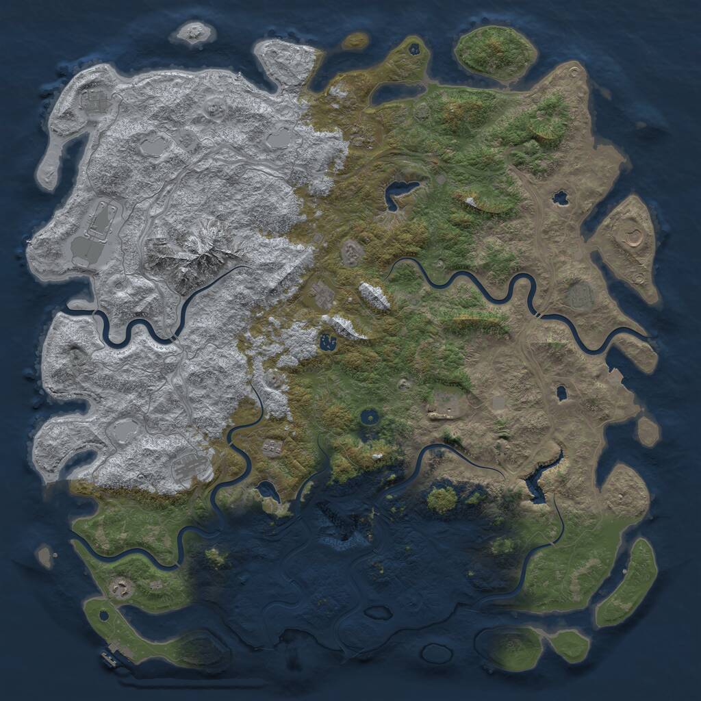 Rust Map: Procedural Map, Size: 6000, Seed: 8174, 16 Monuments