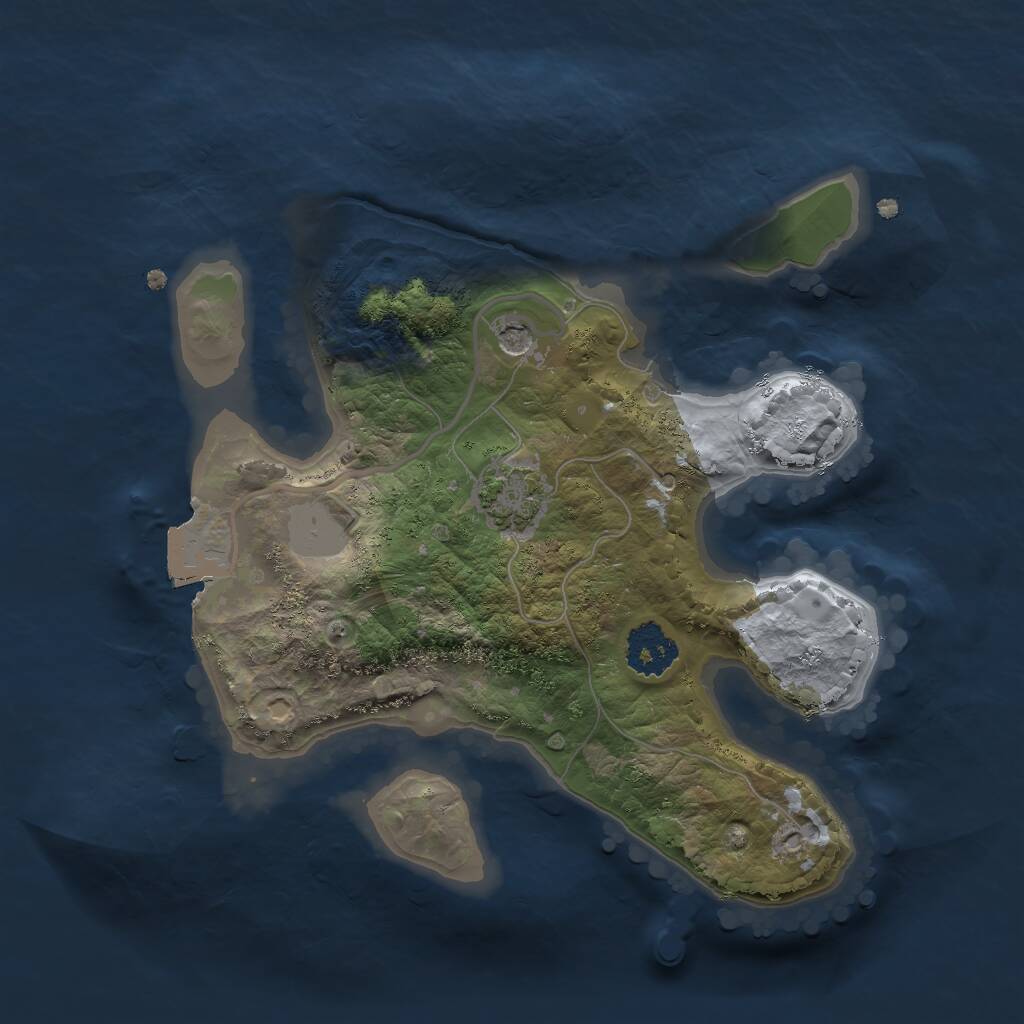 Rust Map: Procedural Map, Size: 2000, Seed: 735686884, 3 Monuments