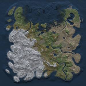 Thumbnail Rust Map: Procedural Map, Size: 4750, Seed: 634526723, 17 Monuments