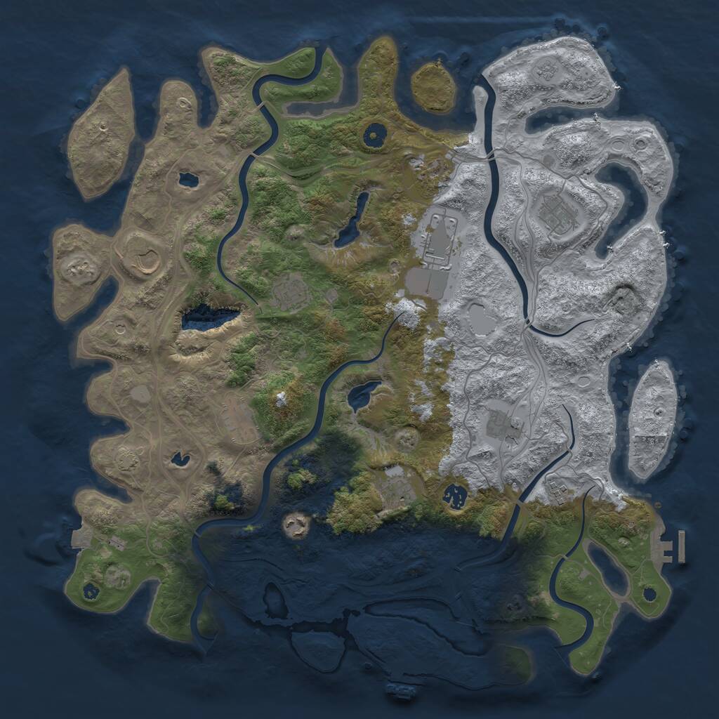Rust Map: Procedural Map, Size: 4500, Seed: 307803502, 17 Monuments