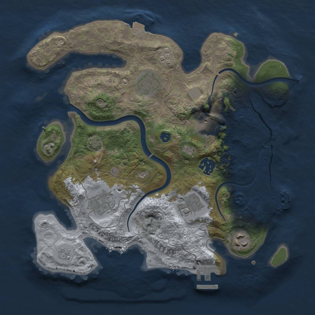 Rust Map: Procedural Map, Size: 3000, Seed: 648271, 13 Monuments