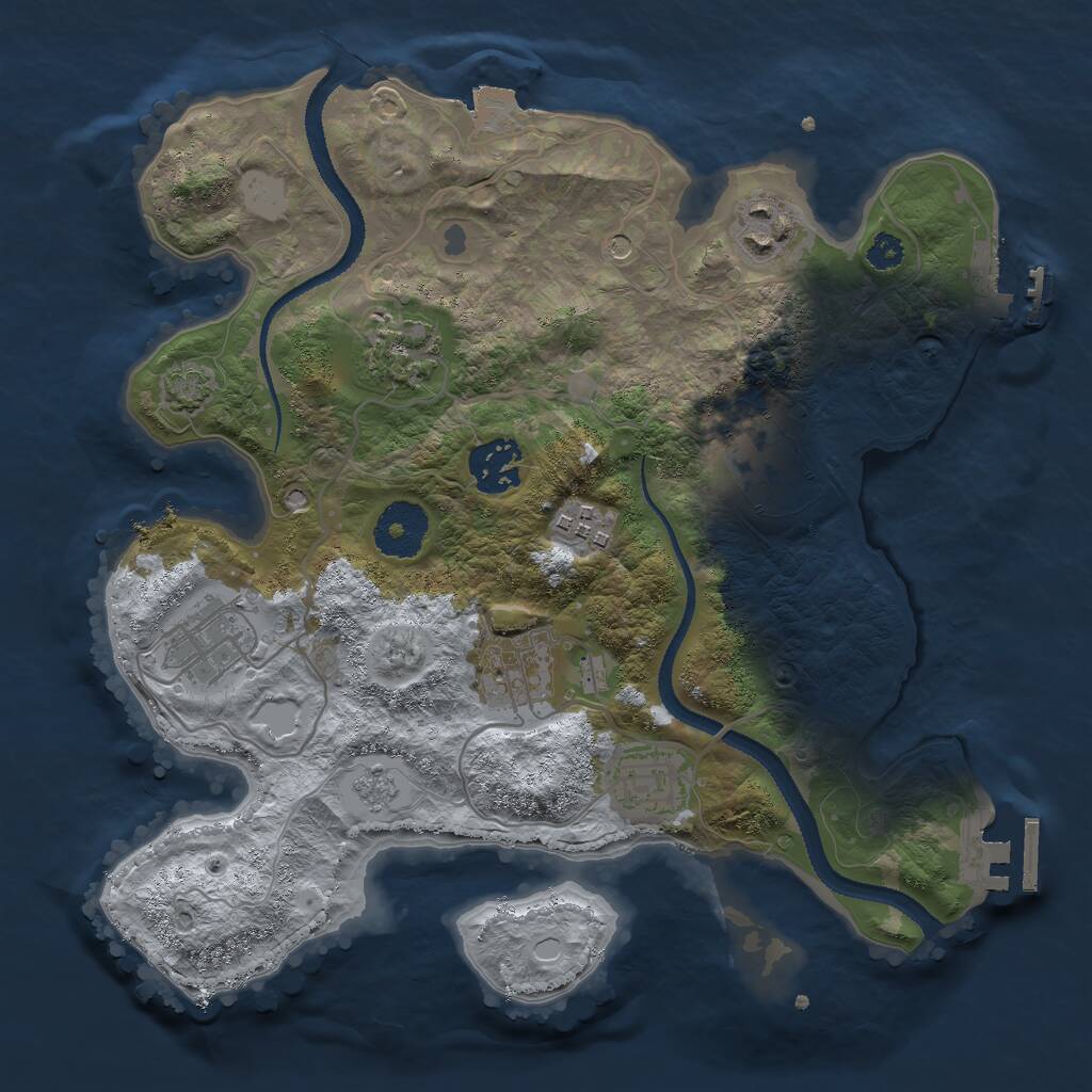 Rust Map: Procedural Map, Size: 3000, Seed: 31646, 14 Monuments