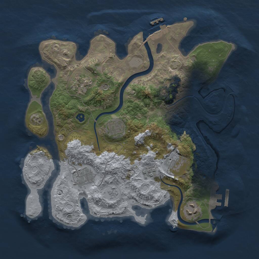Rust Map: Procedural Map, Size: 3000, Seed: 1695301016, 12 Monuments