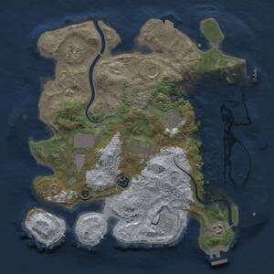 Thumbnail Rust Map: Procedural Map, Size: 3500, Seed: 28803, 15 Monuments
