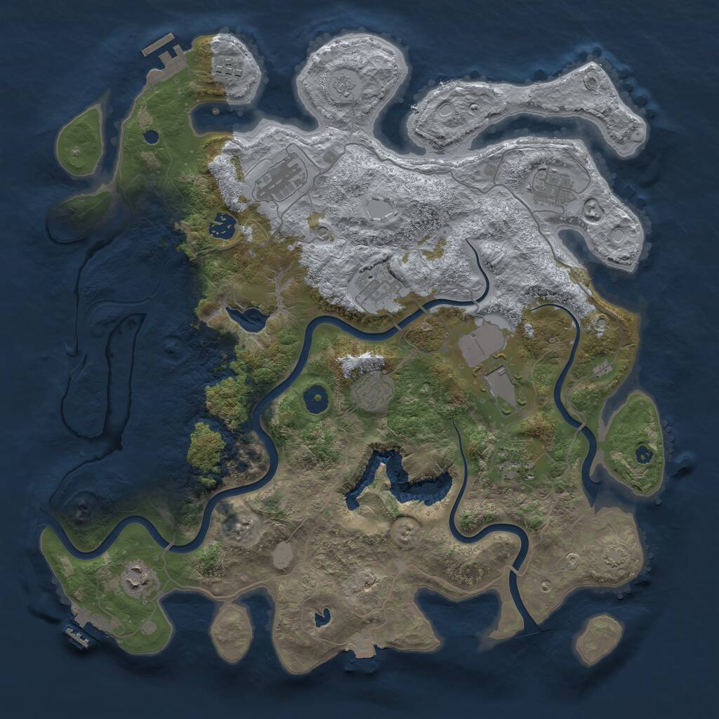 Rust Map: Procedural Map, Size: 4096, Seed: 479302153, 15 Monuments