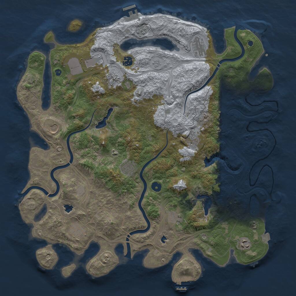 Rust Map: Procedural Map, Size: 4500, Seed: 669640033, 17 Monuments