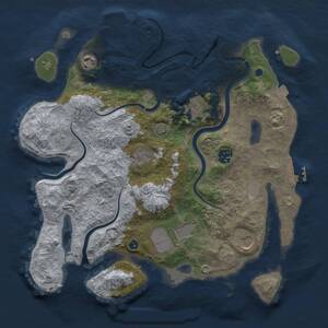Thumbnail Rust Map: Procedural Map, Size: 3500, Seed: 1123138826, 13 Monuments