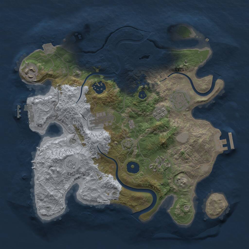 Rust Map: Procedural Map, Size: 3000, Seed: 1026, 12 Monuments
