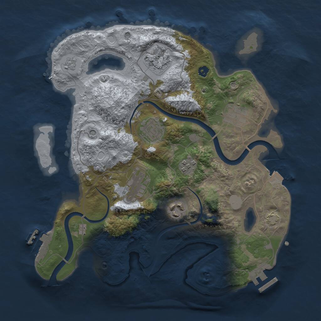 Rust Map: Procedural Map, Size: 3000, Seed: 508358619, 12 Monuments