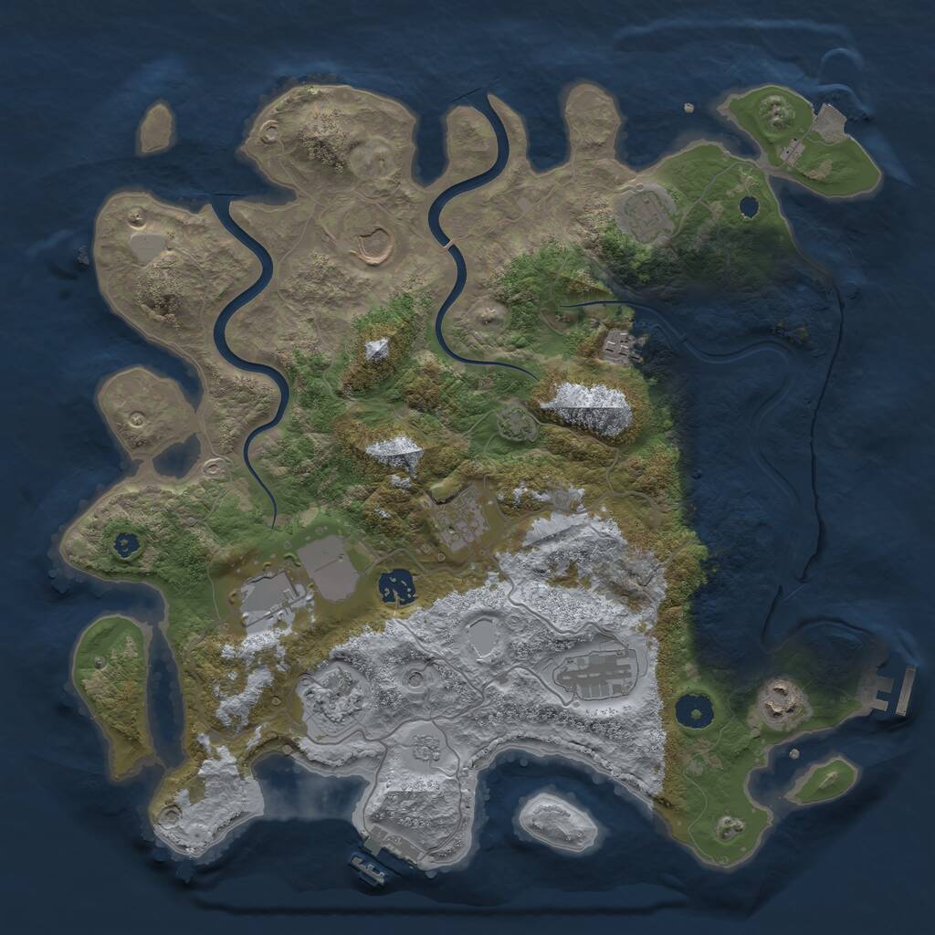 Rust Map: Procedural Map, Size: 3800, Seed: 567567, 15 Monuments