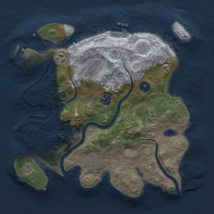 Thumbnail Rust Map: Procedural Map, Size: 3000, Seed: 8762, 12 Monuments