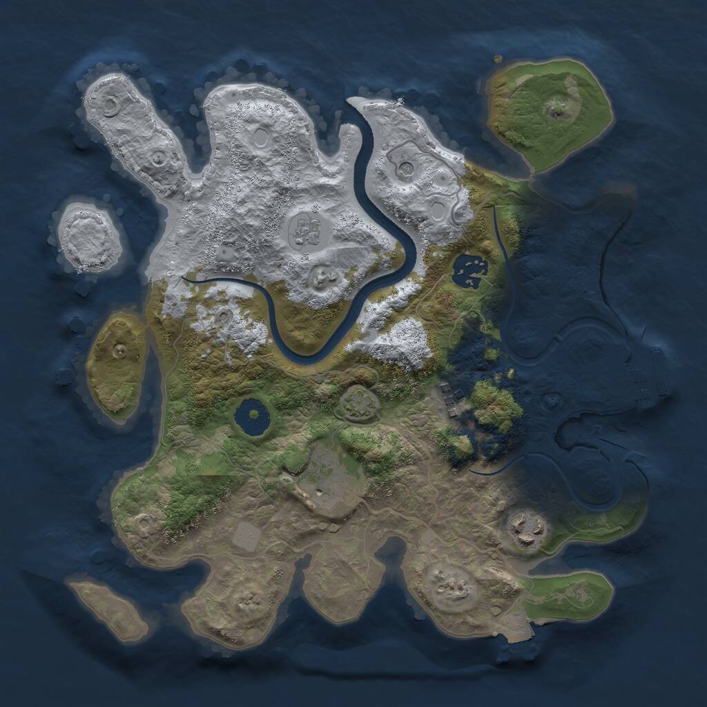 Rust Map: Procedural Map, Size: 3000, Seed: 17588, 9 Monuments