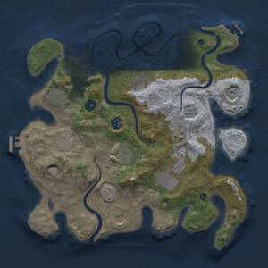 Thumbnail Rust Map: Procedural Map, Size: 3500, Seed: 680174757, 14 Monuments