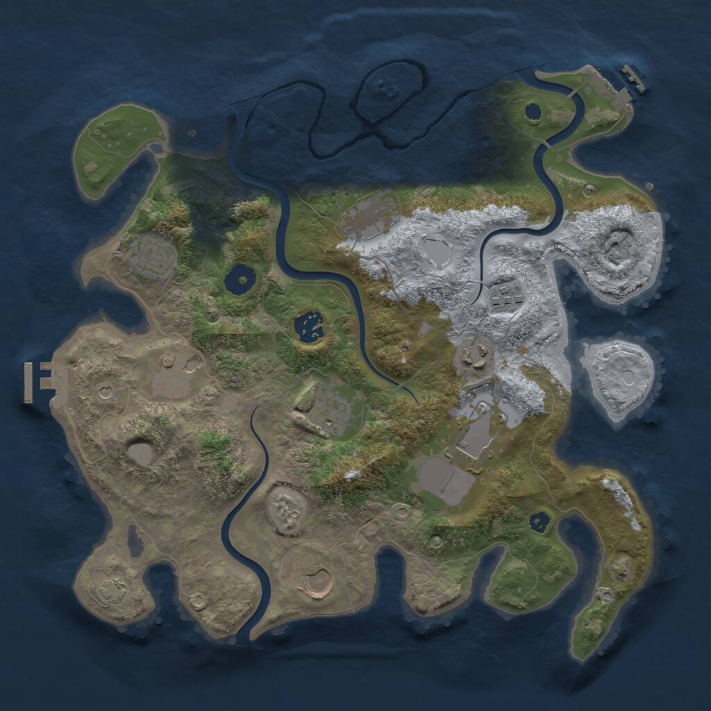 Rust Map: Procedural Map, Size: 3500, Seed: 680174757, 14 Monuments