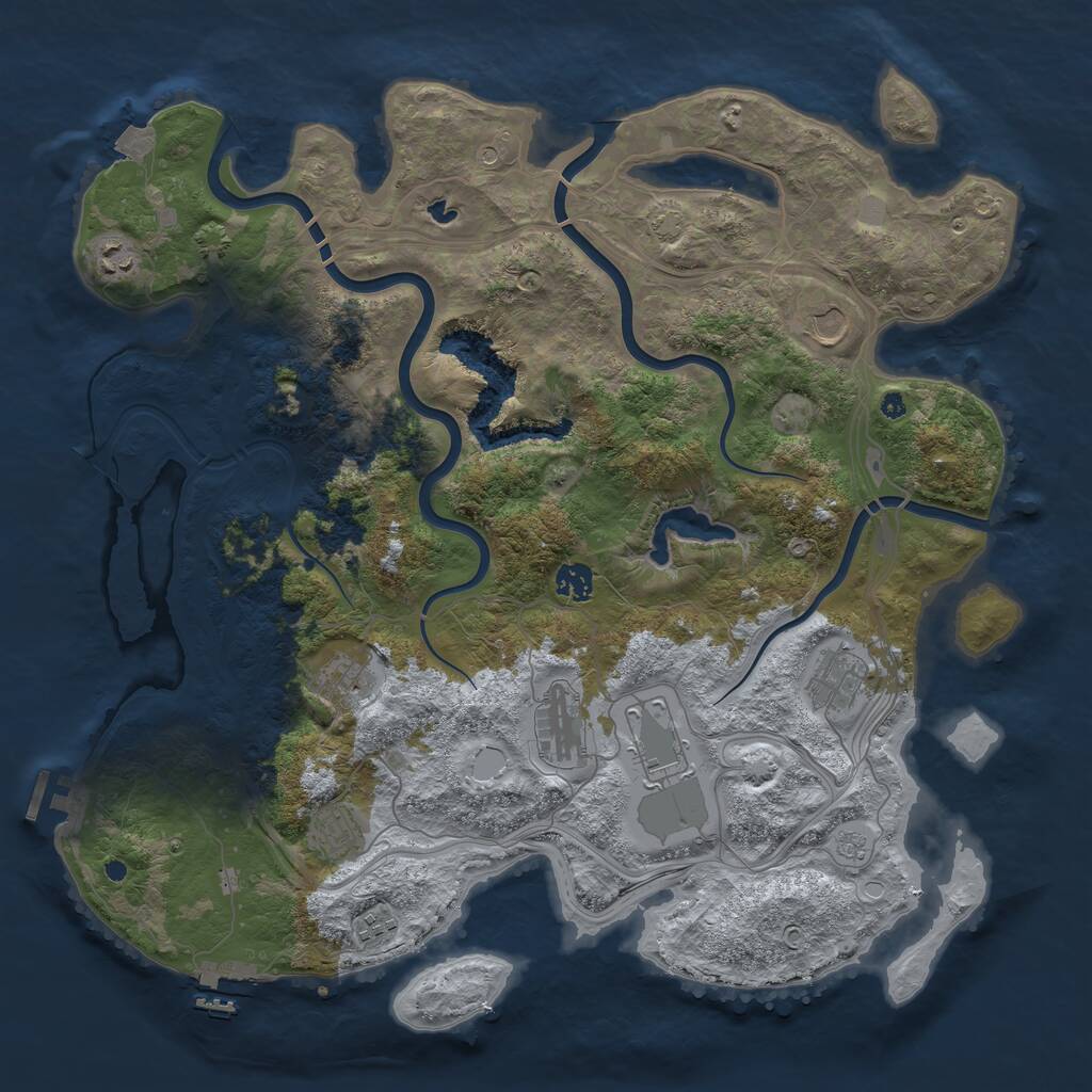 Rust Map: Procedural Map, Size: 4250, Seed: 457656838, 15 Monuments
