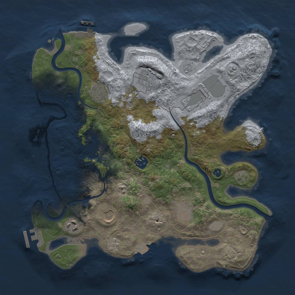 Rust Map: Procedural Map, Size: 3500, Seed: 1514288081, 15 Monuments