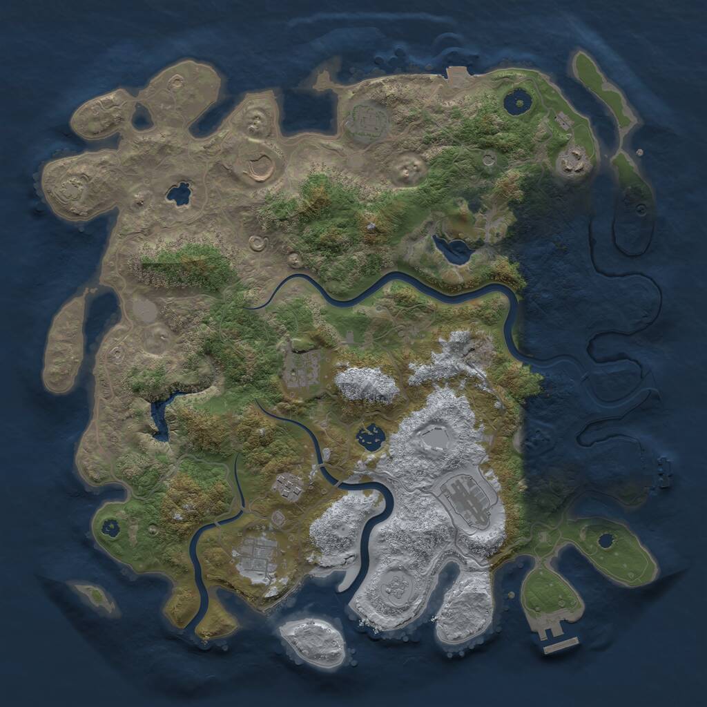 Rust Map: Procedural Map, Size: 4000, Seed: 240402204, 14 Monuments