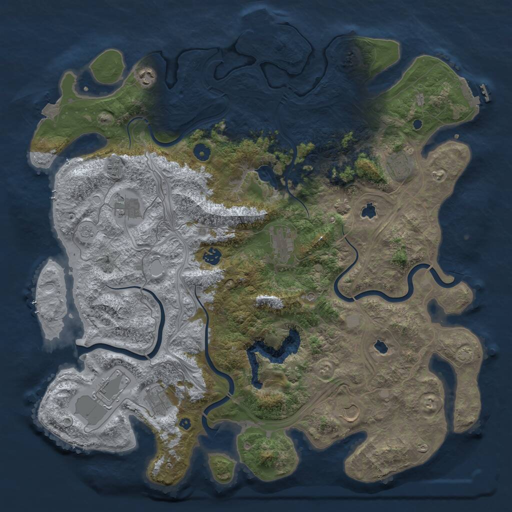 Rust Map: Procedural Map, Size: 4500, Seed: 245822383, 15 Monuments