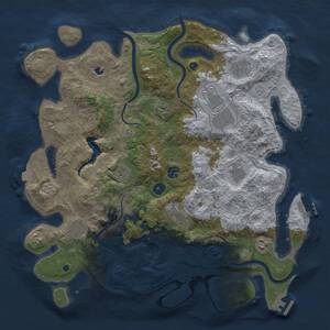 Thumbnail Rust Map: Procedural Map, Size: 4100, Seed: 84878467, 16 Monuments
