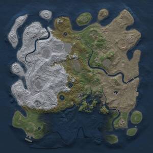 Thumbnail Rust Map: Procedural Map, Size: 4300, Seed: 41724900, 16 Monuments