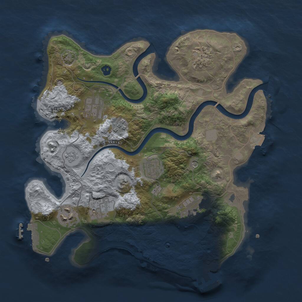 Rust Map: Procedural Map, Size: 3000, Seed: 120014832, 13 Monuments