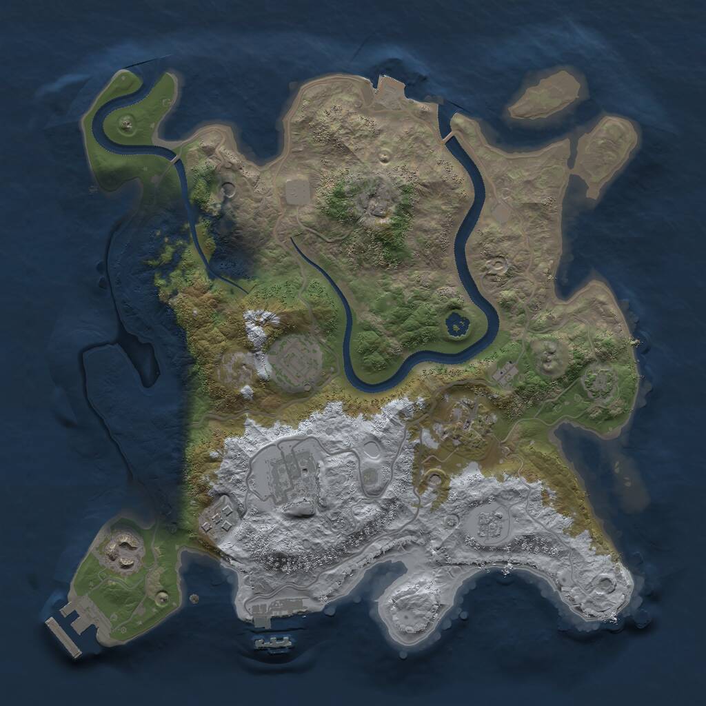 Rust Map: Procedural Map, Size: 3000, Seed: 16495, 11 Monuments