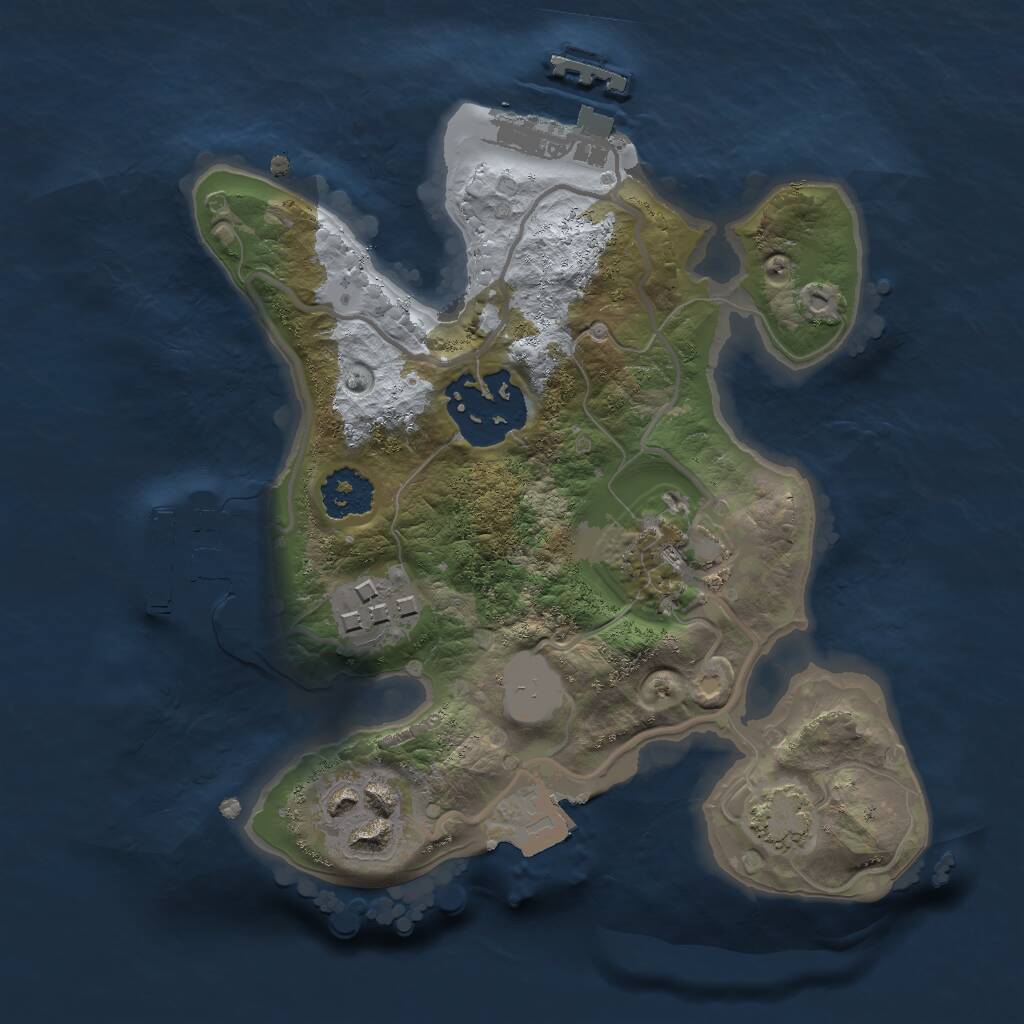 Rust Map: Procedural Map, Size: 2000, Seed: 1765891009, 8 Monuments
